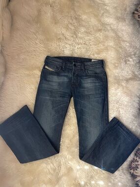 Vintage | rare Diesel Zathan low rise bootcut dark wash men's jeans